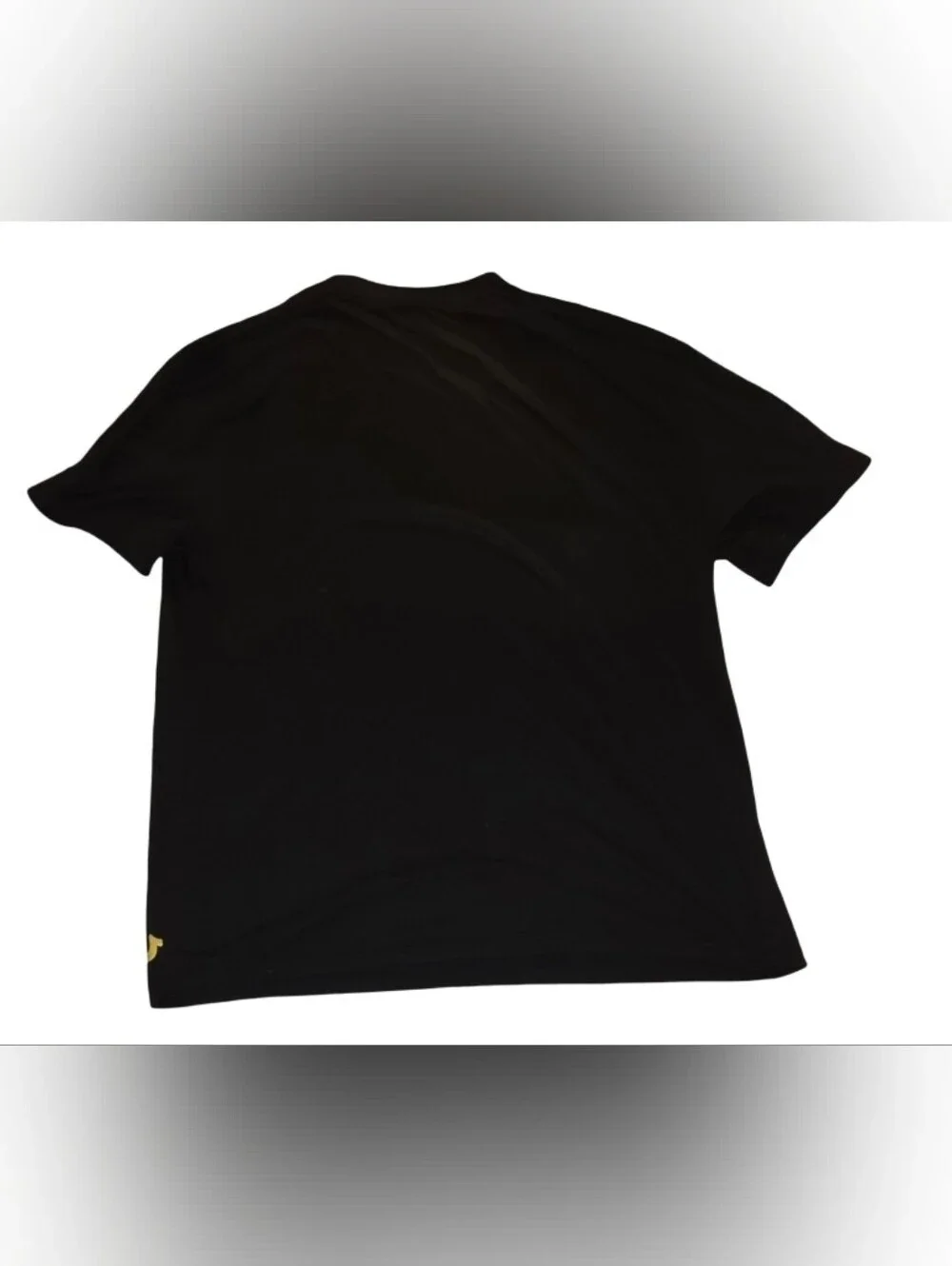 True Religion Men’s Black Crew Neck T-Shirt with Gold Logo